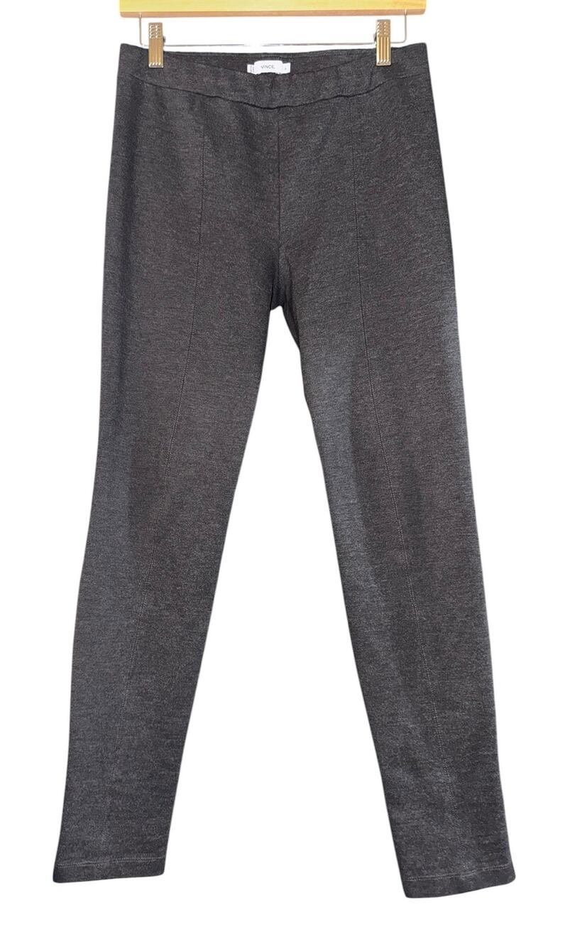Vince Stitch Front Seam Pull On Leggings Pants Women's Medium Charcoal Grey Work